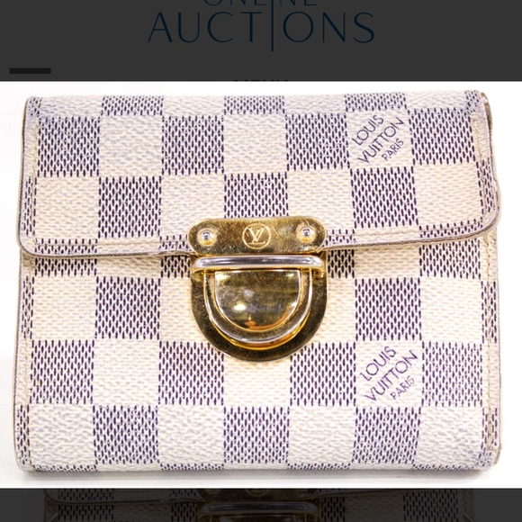 Authentic Louis Vuitton Damier Azur Canvas Koala Wallet - Includes COA
